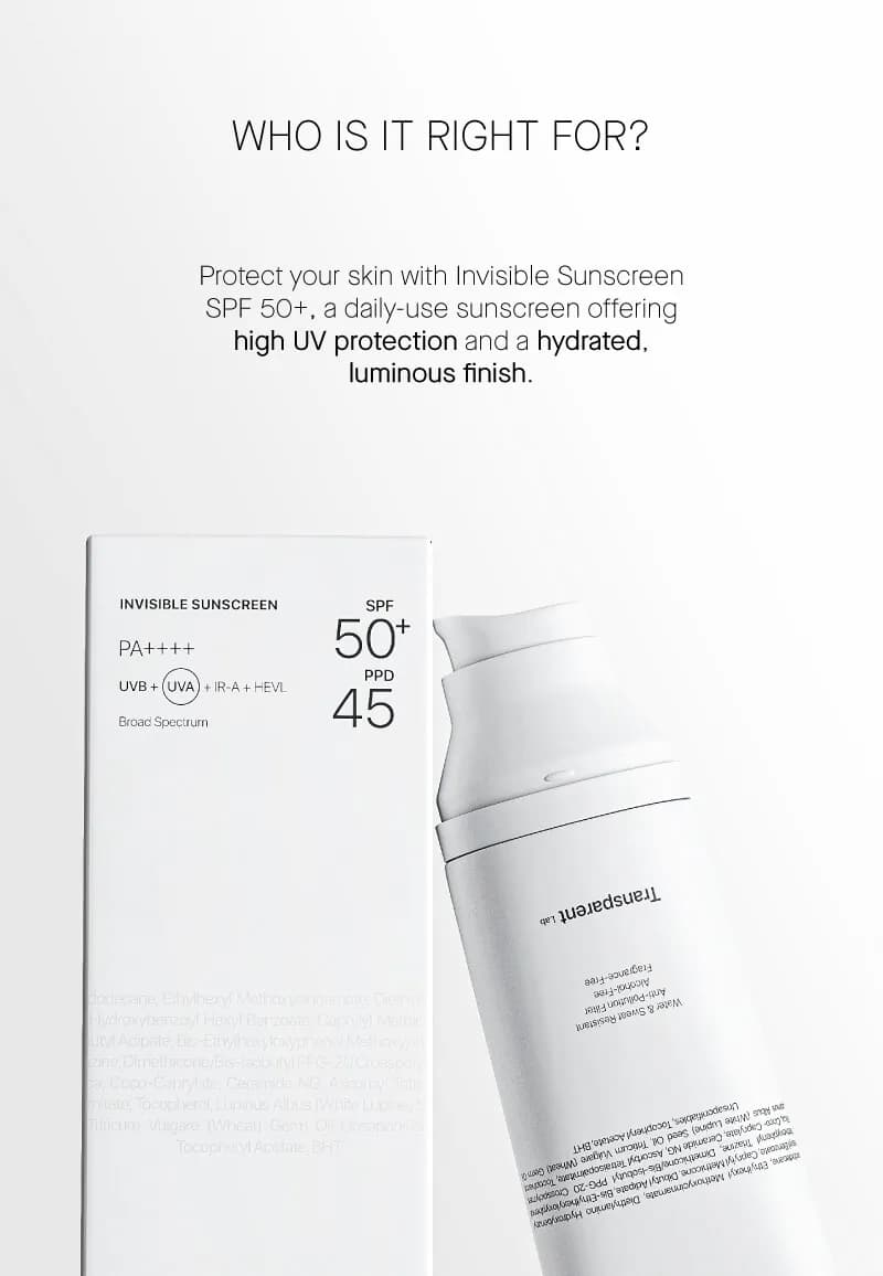TRANSPARENT Lab Lightweight Sunscreen SPF 50+ 100ml 4